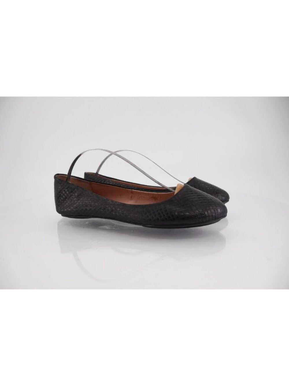 Miz Mooz Women's Phaedra Ballet Flat Size 7 Black Snake Print Slip On Shoe